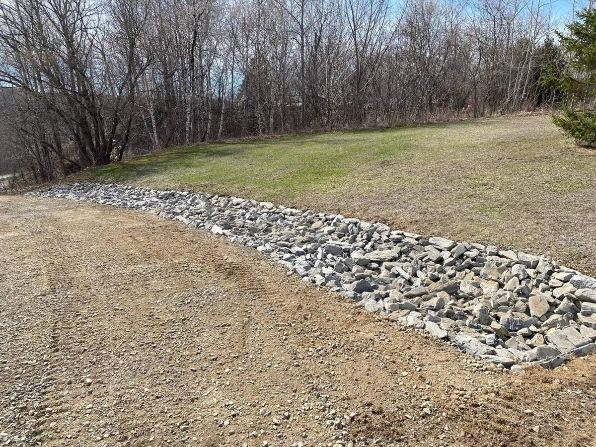 Rip-rap drainage channel