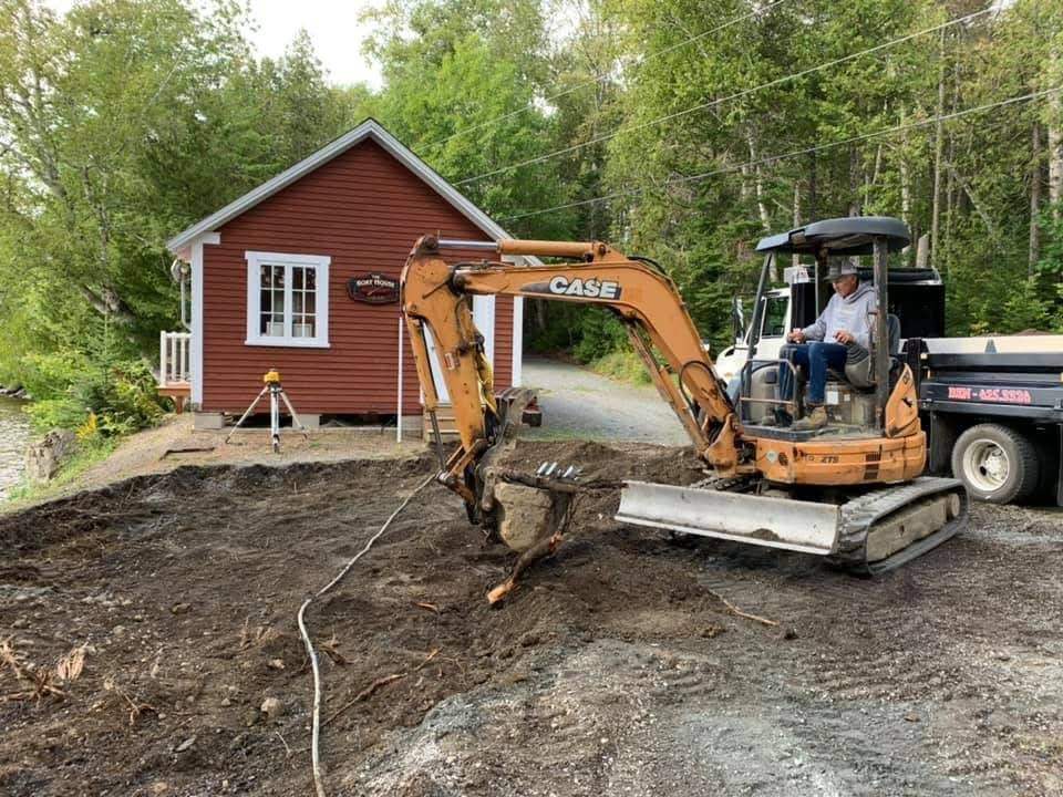 Excavating around a waterfront boathouse